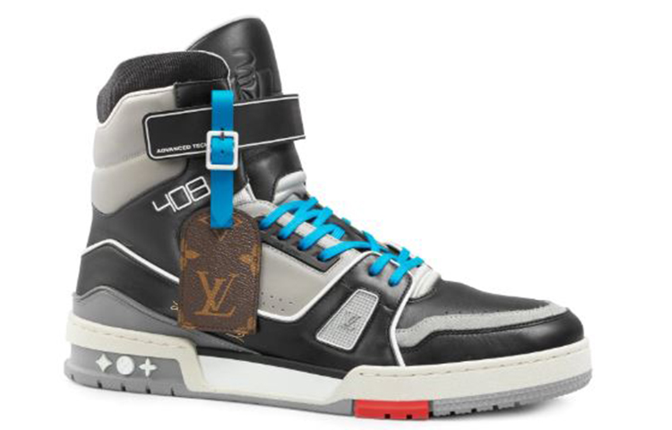 Order LOUIS VUITTON 訓練師 小牛皮高筒 時尚板鞋 男款 黑灰