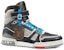 Louis Vuitton 408 Paris High Top Sneakers 'Hitam Kelabu Biru' 1A7RWZ