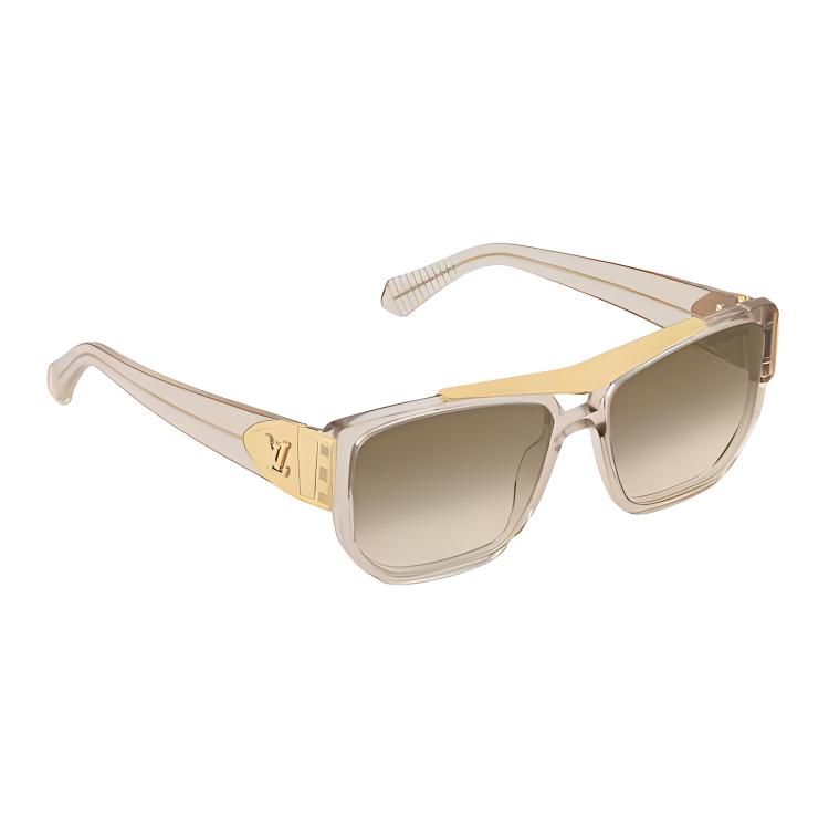 Louis Vuitton  Aviator Sunglasses Brown/Gold Acetate Metal Frame. Z2723U 圖 4