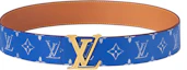 Buy LOUIS VUITTON Belt Blue/Brown 24 Pre-Spring LV Buckle 4cm Wide. M8460U