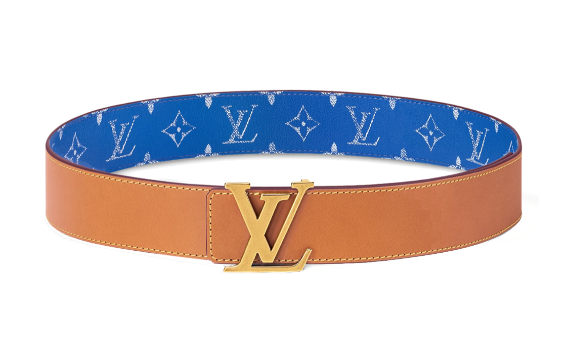 Lookbook LOUIS VUITTON  Belt Blue/Brown 24 Pre-Spring LV Buckle 4cm Wide. M8460U