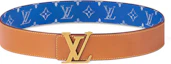 Lookbook LOUIS VUITTON Belt Blue/Brown 24 Pre-Spring LV Buckle 4cm Wide. M8460U