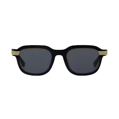 LOUIS VUITTON Black Acetate Metal Square Sunglasses with Logo Design Z2889U