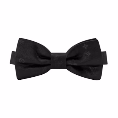LOUIS VUITTON Black Bow Tie with Bowknot Design. M79643