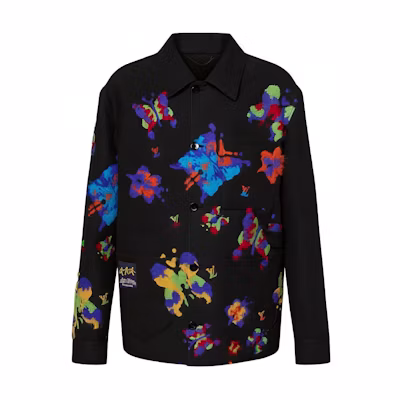 LOUIS VUITTON Black Butterfly Print Long Sleeve Shirt. 1AAUUS