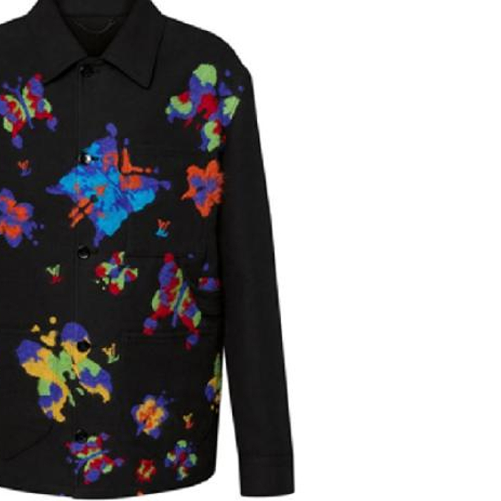 LOUIS VUITTON  Black Butterfly Print Long Sleeve Shirt. 1AAUUS 圖 5
