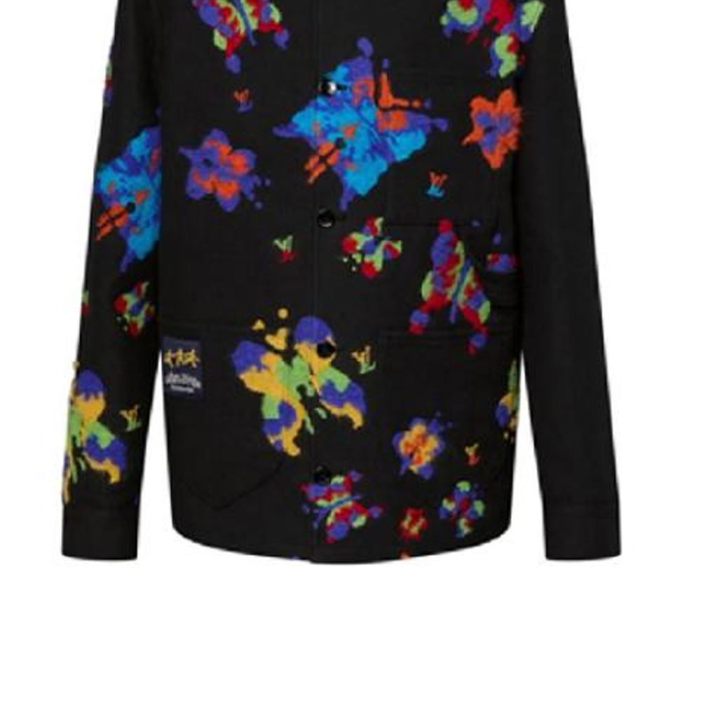 LOUIS VUITTON  Black Butterfly Print Long Sleeve Shirt. 1AAUUS 圖 6