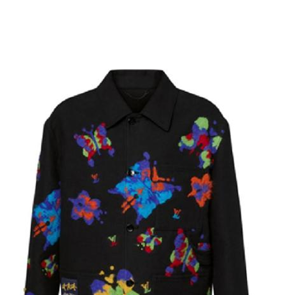 LOUIS VUITTON  Black Butterfly Print Long Sleeve Shirt. 1AAUUS 圖 7
