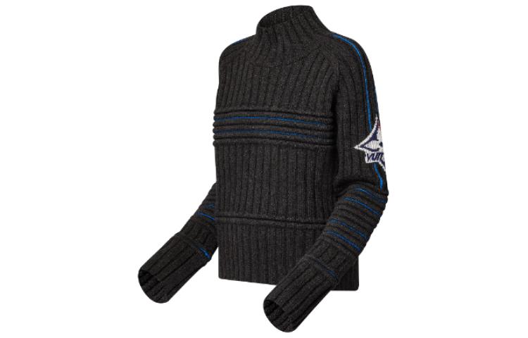 LOUIS VUITTON  Black Contrast Accent Knit Pullover Long Sleeve Sweater. 1AC4AJ 圖 4