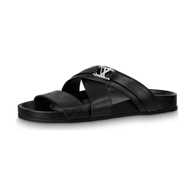 LV 'Black Fashion Open-Toe CMFT Slide'