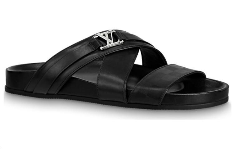 Lookbook Louis Vuitton 'Sandal Hitam Open-Toe Nyaman' 1A7WCU