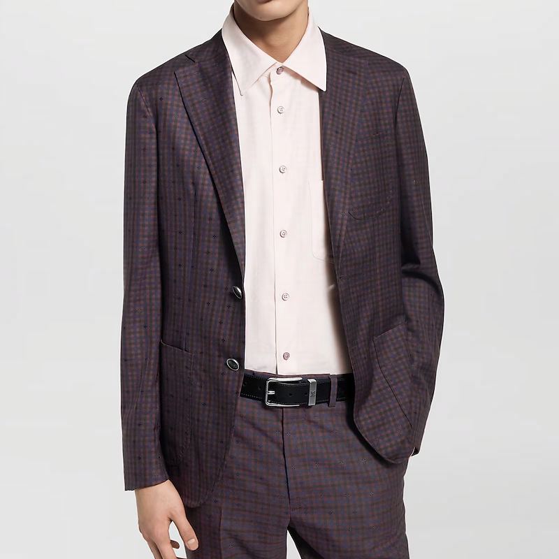 LOUIS VUITTON  Black Leather Belt with Fishnet Pattern 3.5CM Wide. M4020T 圖 4