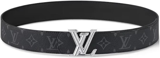 LOUIS VUITTON Black Leather Belt with Logo Print and Metal Buckle 4CM Wide M8846T LOUIS VUITTON Black Leather Belt with Logo Print and Metal Buckle 4CM Wide M8846T