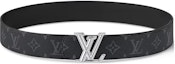 Order ルイヴィトン ブラックレザーベルト ロゴプリント&メタルバックル 幅4CM M8846T