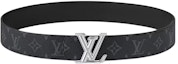 Lookbook ルイヴィトン ブラックレザーベルト ロゴプリント&メタルバックル 幅4CM M8846T