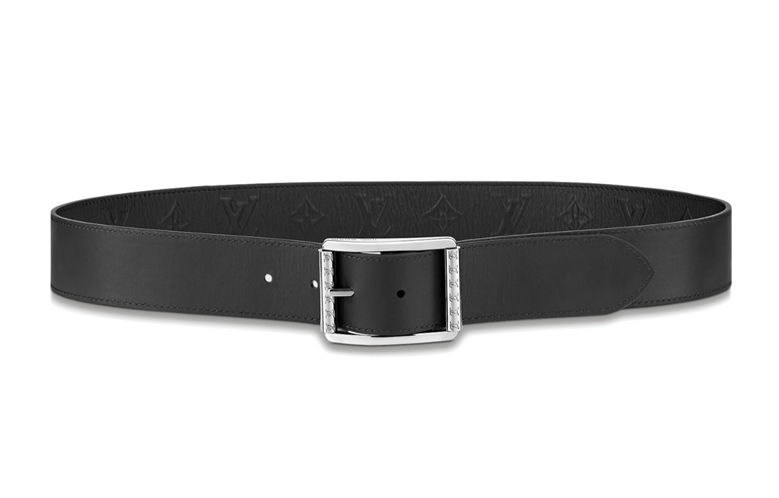 Louis Vuitton  Black Leather Belt with Simple Buckle, 4cm Wide. MP311T 圖 2