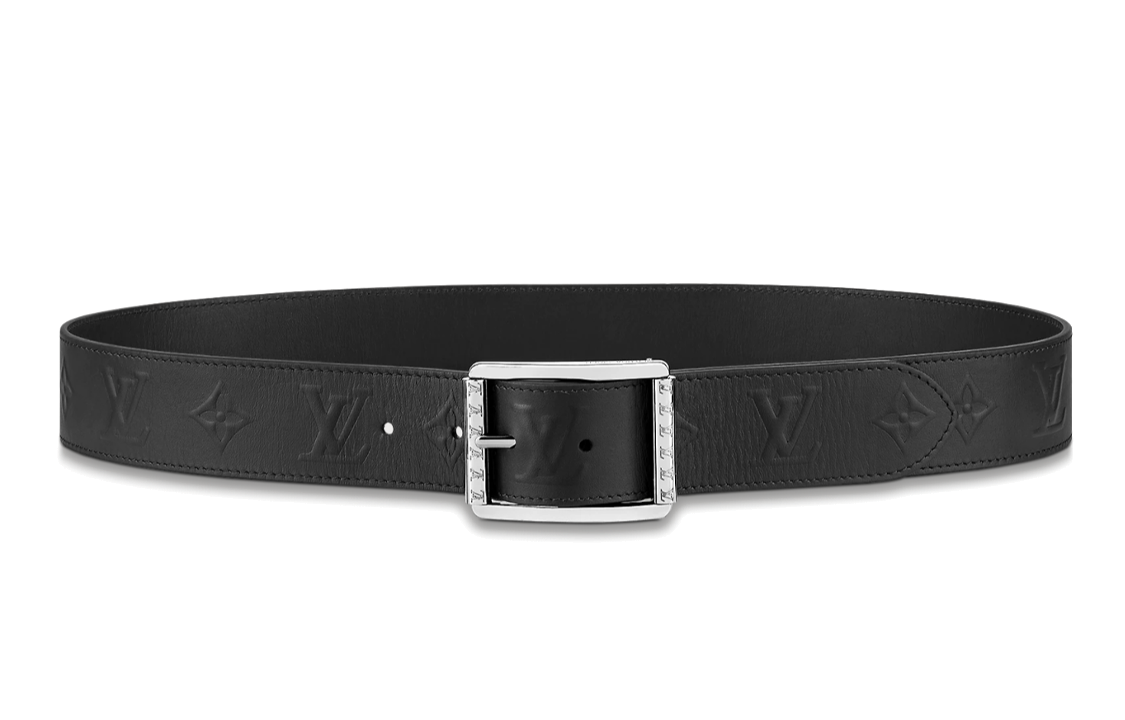 Louis Vuitton  Black Leather Belt with Simple Buckle, 4cm Wide. MP311T 圖 3