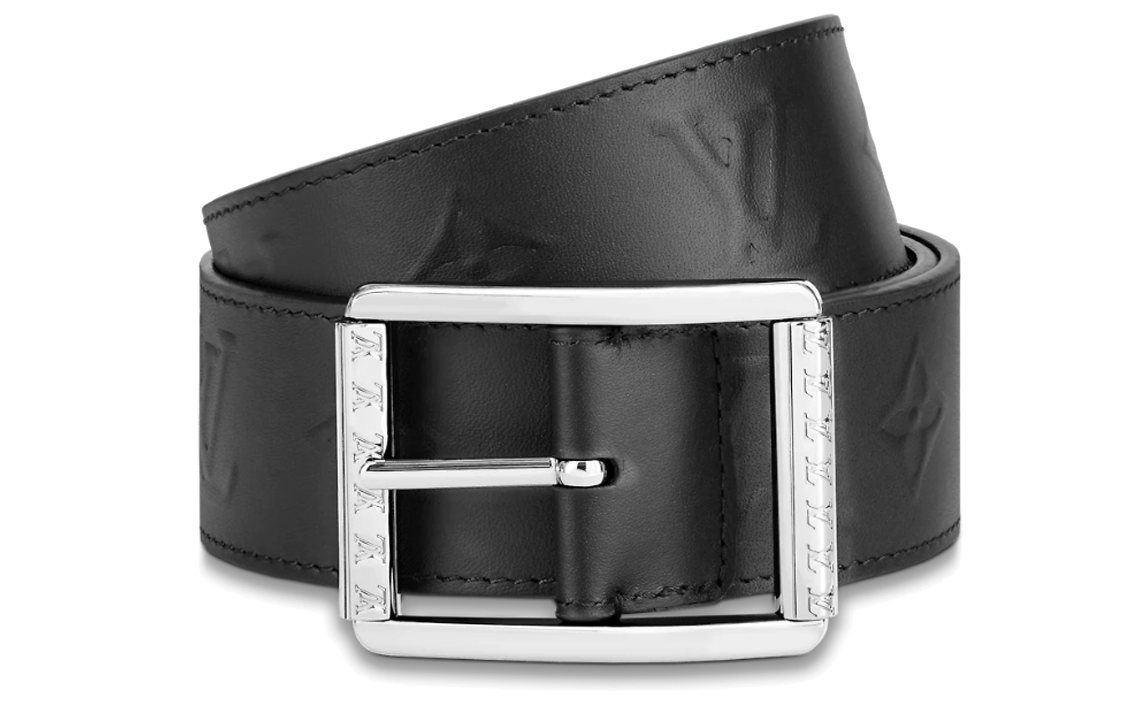 Louis Vuitton  Black Leather Belt with Simple Buckle, 4cm Wide. MP311T 圖 4