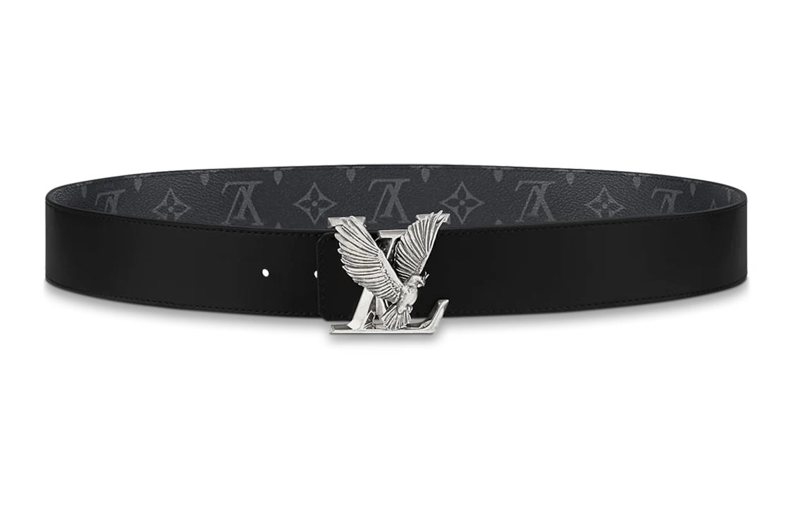 Lookbook 路易威登 黑色皮革鷹徽腰帶 4公分寬 M0576