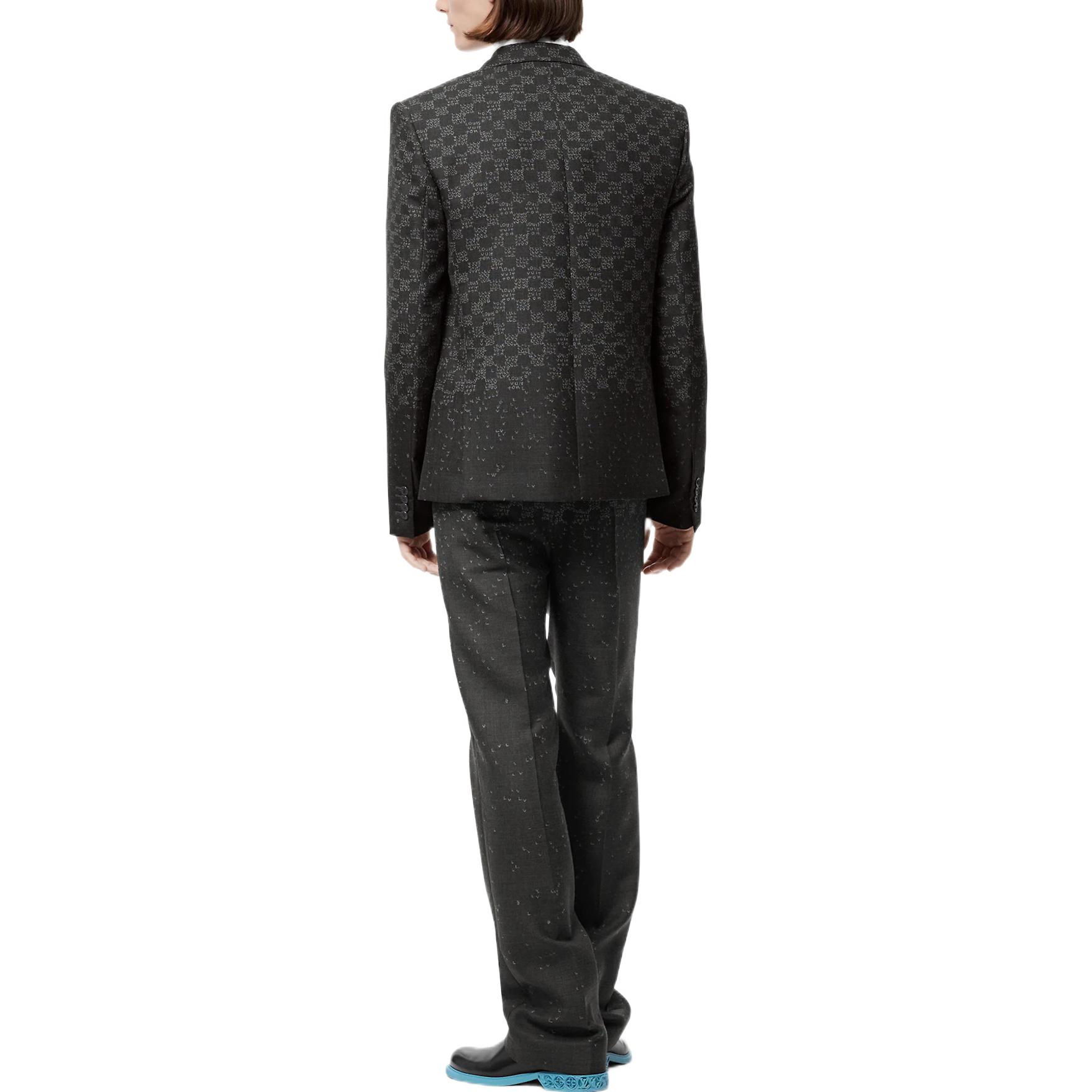 Shop LOUIS VUITTON  Black Logo Plaid Button-Up Long Sleeve Blazer. 1AA7BA