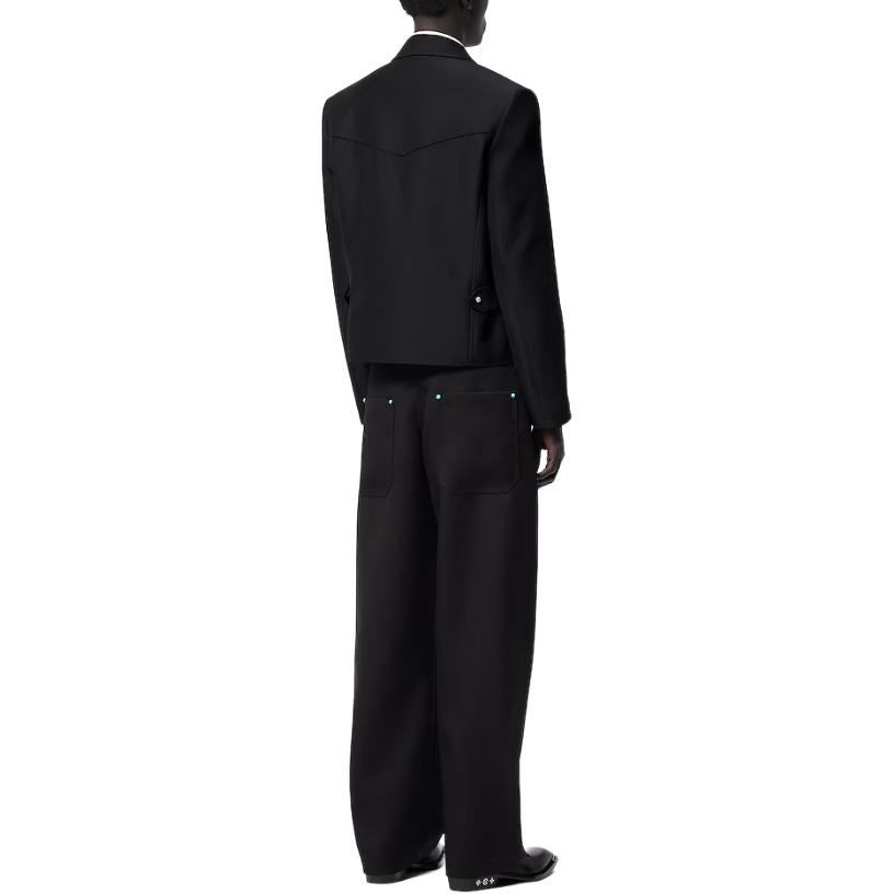 Shop ルイヴィトン ブラック ミッドウエスト ゆったり ジッパー カジュアルパンツ 1AFWQZ