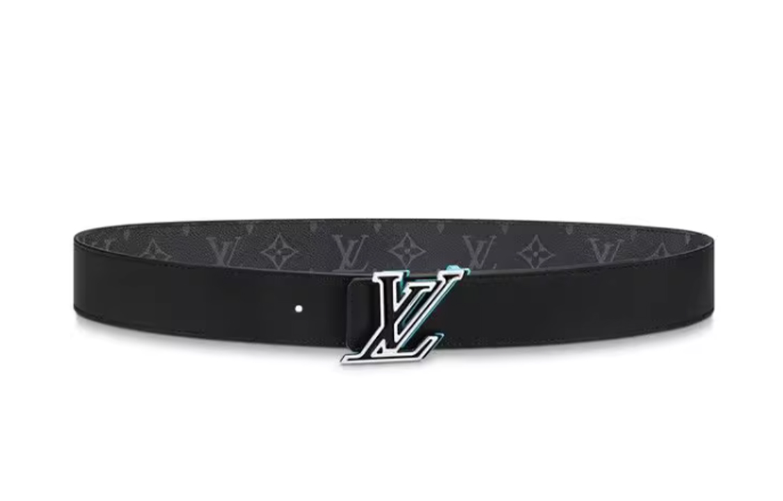 Shop LOUIS VUITTON  Black Monogram Logo Belt - 4cm Wide M0719