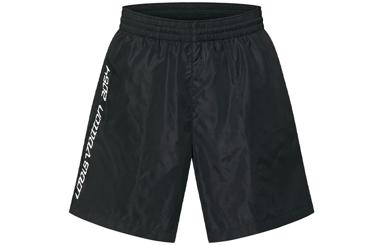 LOUIS VUITTON  Black Printed Elastic Waist Loose Beach Shorts 1A9GU6