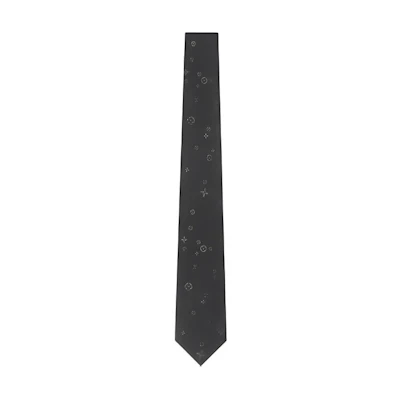 Louis Vuitton Black Printed Silk Tie M79089