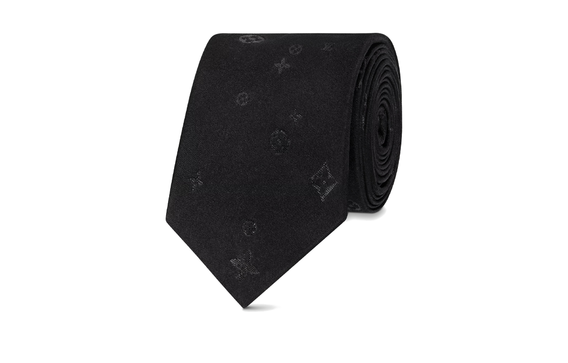 Louis Vuitton  Black Printed Silk Tie M79089 圖 3