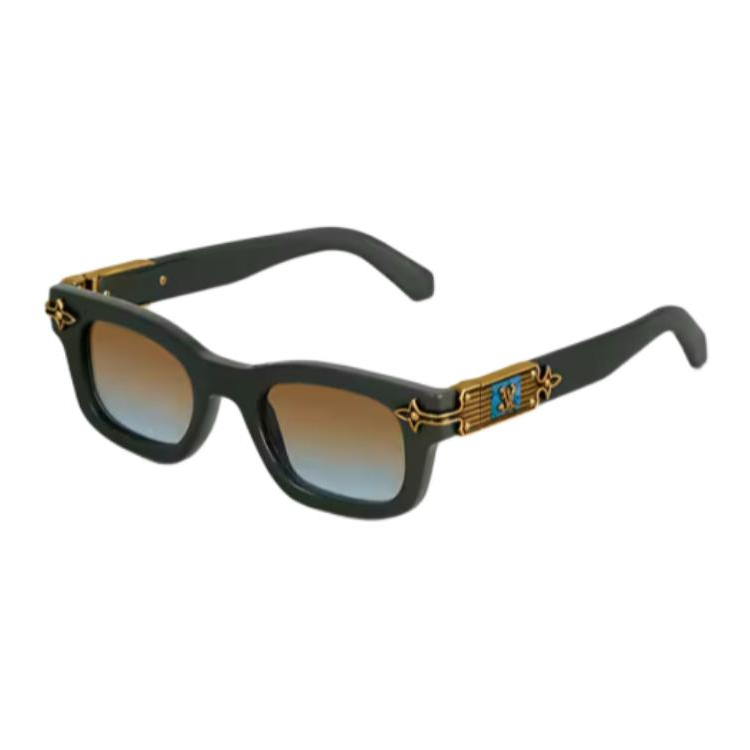 Louis Vuitton  Black Rectangular Sunglasses with Logo Detail. Z2556U