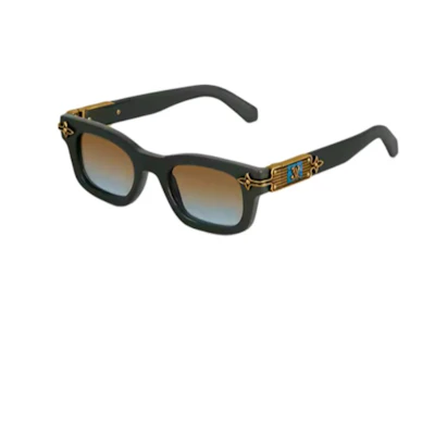 Louis Vuitton Black Rectangular Sunglasses with Logo Detail. Z2556U