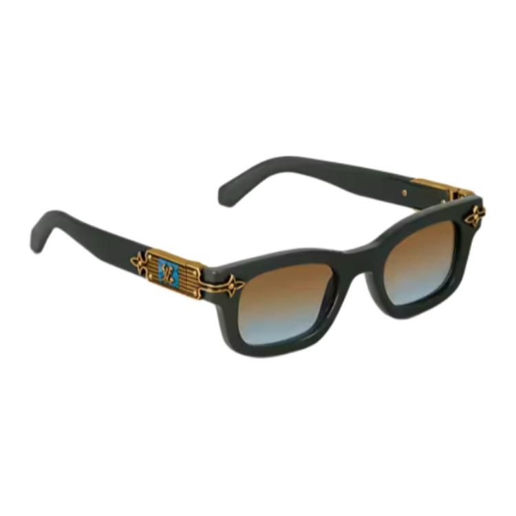 Purchase ルイヴィトン ブラック ロゴ入り長方形サングラス. Z2556U