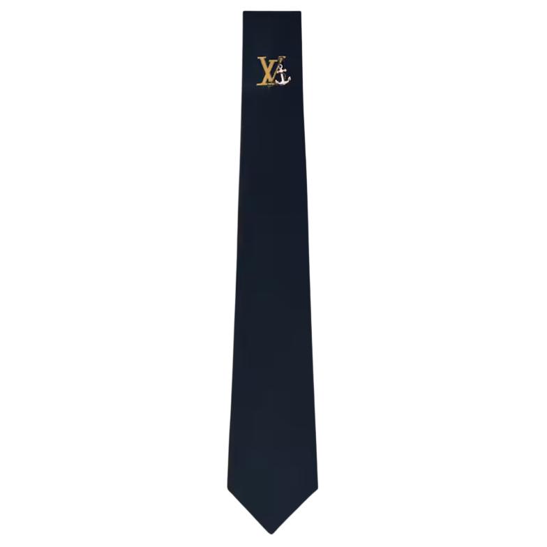 Louis Vuitton  Black Silk Blend Logo Design Tie M96438 圖 2