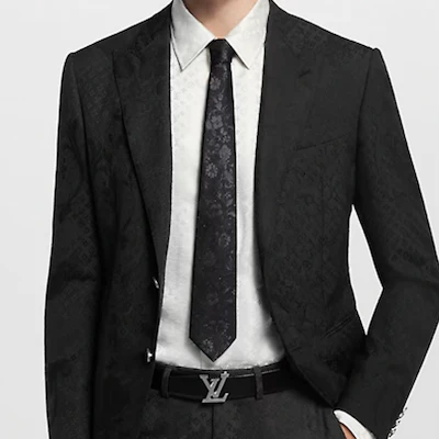 ルイ・ヴィトン ブラック シルク混 ロゴデザインネクタイ M96060 Lookbook ルイ・ヴィトン ブラック シルク混 ロゴデザインネクタイ M96060