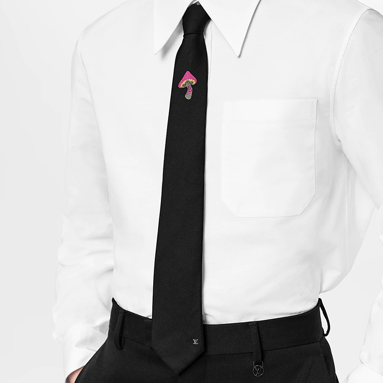 Louis Vuitton  Black Silk Tie - Minimalist Casual Business Fashion MP3423 圖 4