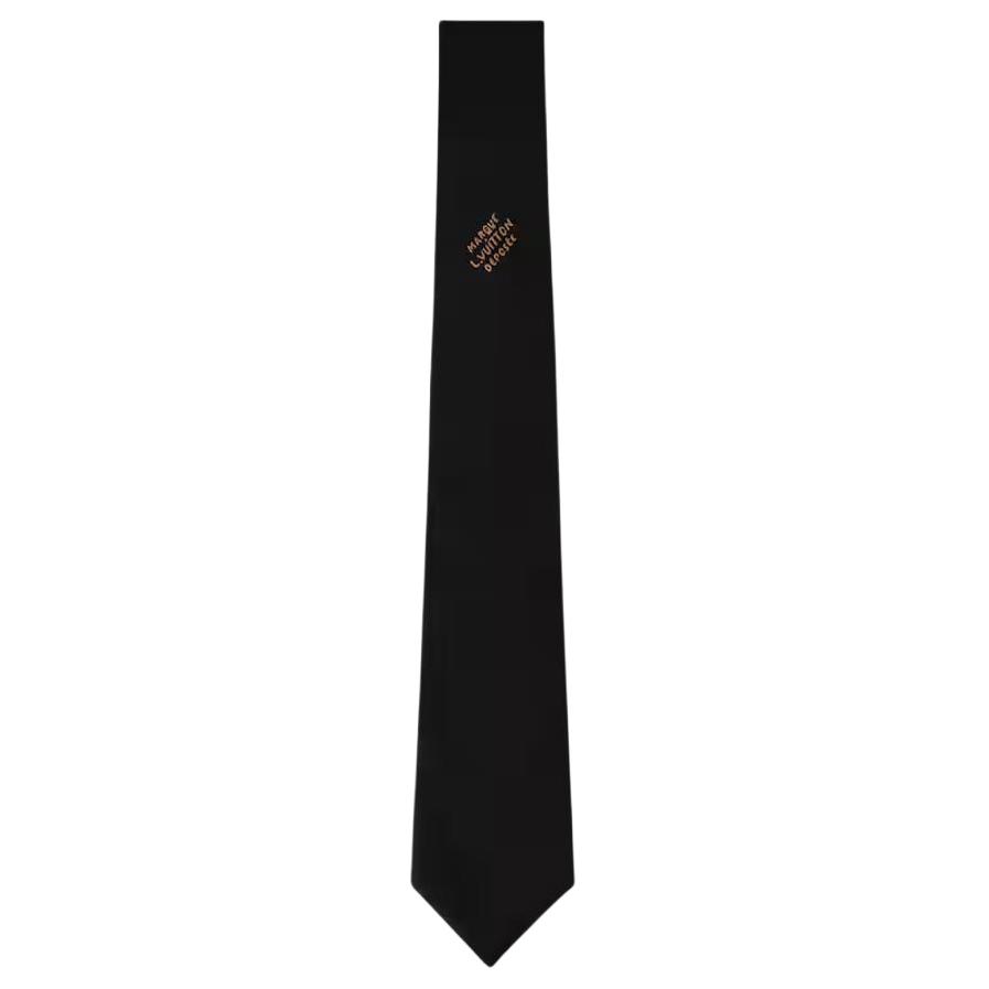 LOUIS VUITTON  Black Silk Tie Simple Design M96407