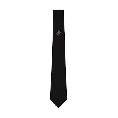 LOUIS VUITTON Black Silk Tie Simple Design M96407