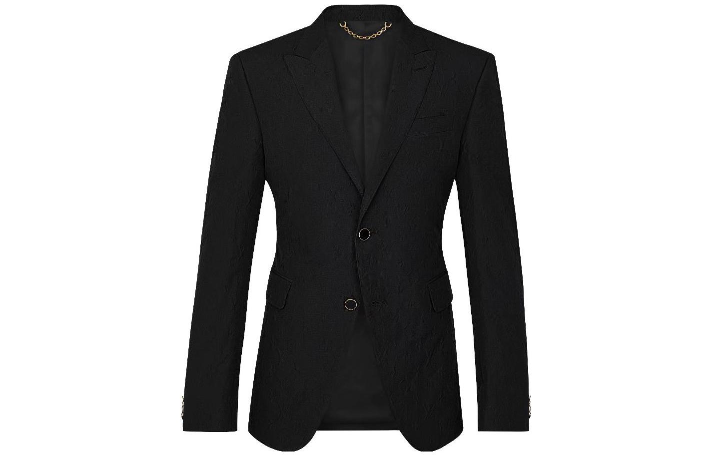 LOUIS VUITTON  Black Single-Breasted Casual Long-Sleeve Blazer Jacket 1A54Q0