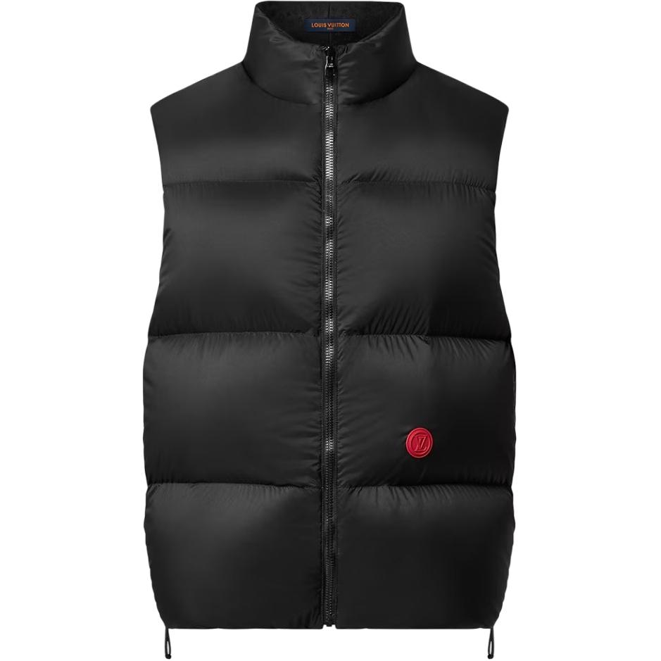 LOUIS VUITTON  Black Sleeveless Vest with Logo Badge. 1AFBBD