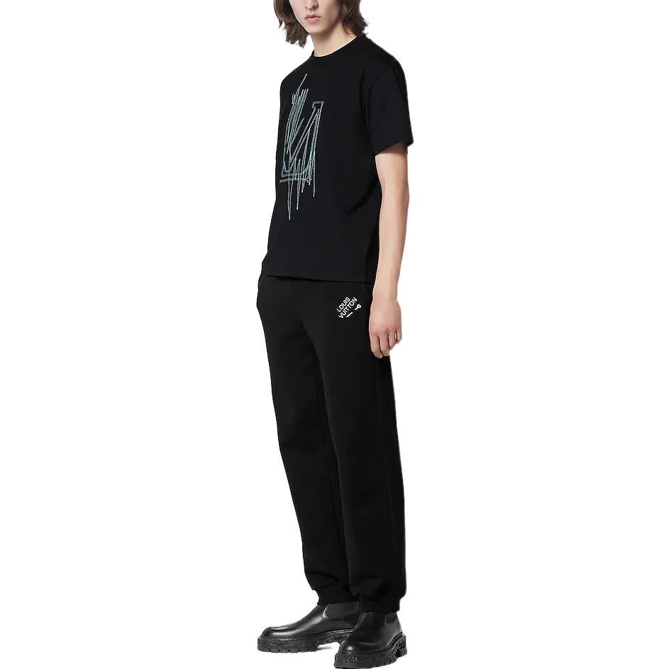 Lookbook Louis Vuitton  Black Solid Color Knit Jogger Sweatpants 1AATR5