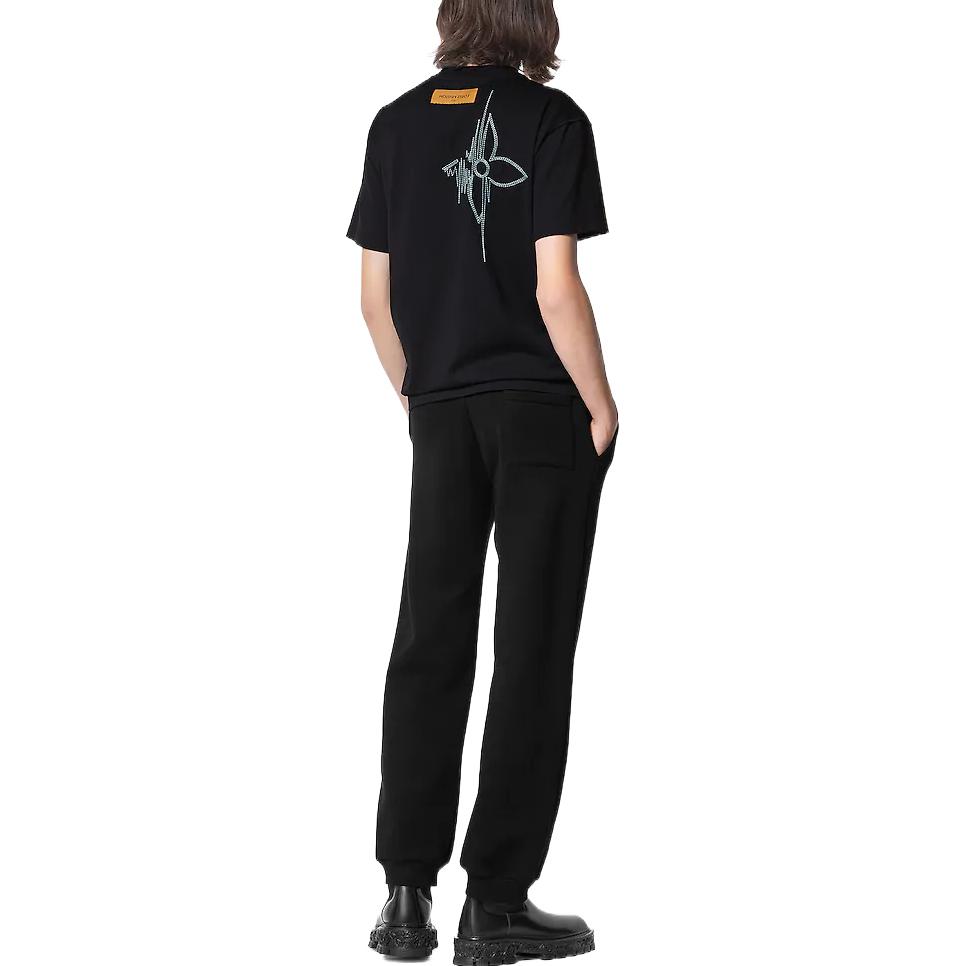 Shop Louis Vuitton  Black Solid Color Knit Jogger Sweatpants 1AATR5