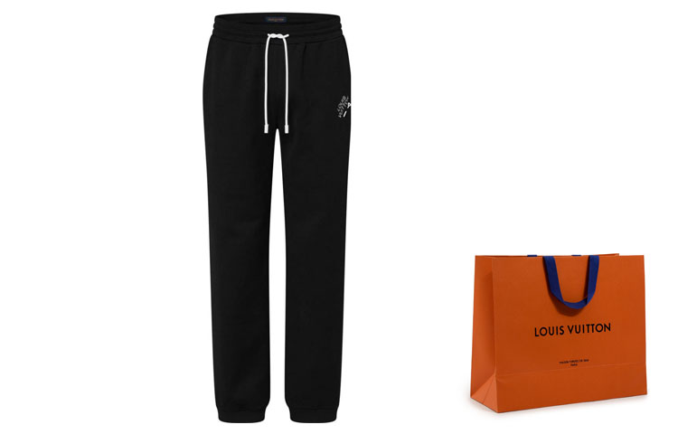 Details for Louis Vuitton  Black Solid Color Knit Jogger Sweatpants 1AATR5