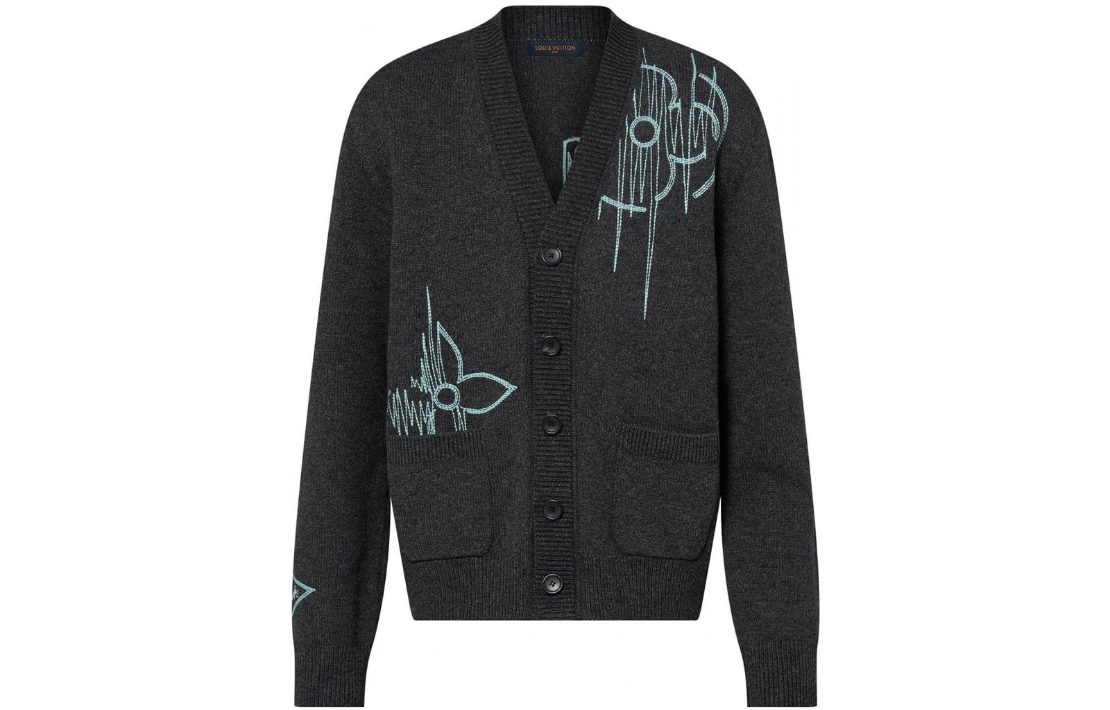 Order 루이비통 블랙 자수 니트 긴소매 스웨터. 1AAT4U