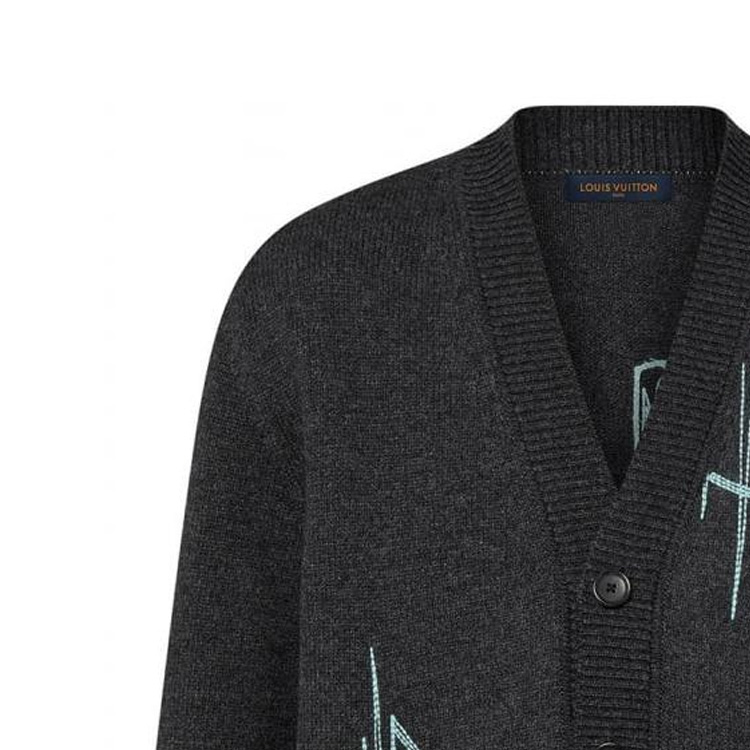 Details for 루이비통 블랙 자수 니트 긴소매 스웨터. 1AAT4U