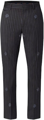 LOUIS VUITTON Pantalones Casuales Negros Rayados de Tiro Medio y Pierna Recta. 1AA5BE Order LOUIS VUITTON Pantalones Casuales Negros Rayados de Tiro Medio y Pierna Recta. 1AA5BE