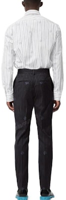 LOUIS VUITTON Pantalones Casuales Negros Rayados de Tiro Medio y Pierna Recta. 1AA5BE Shop LOUIS VUITTON Pantalones Casuales Negros Rayados de Tiro Medio y Pierna Recta. 1AA5BE