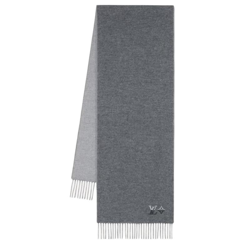 Louis Vuitton  Black Tassel Goat Cashmere Knit Scarf M92777