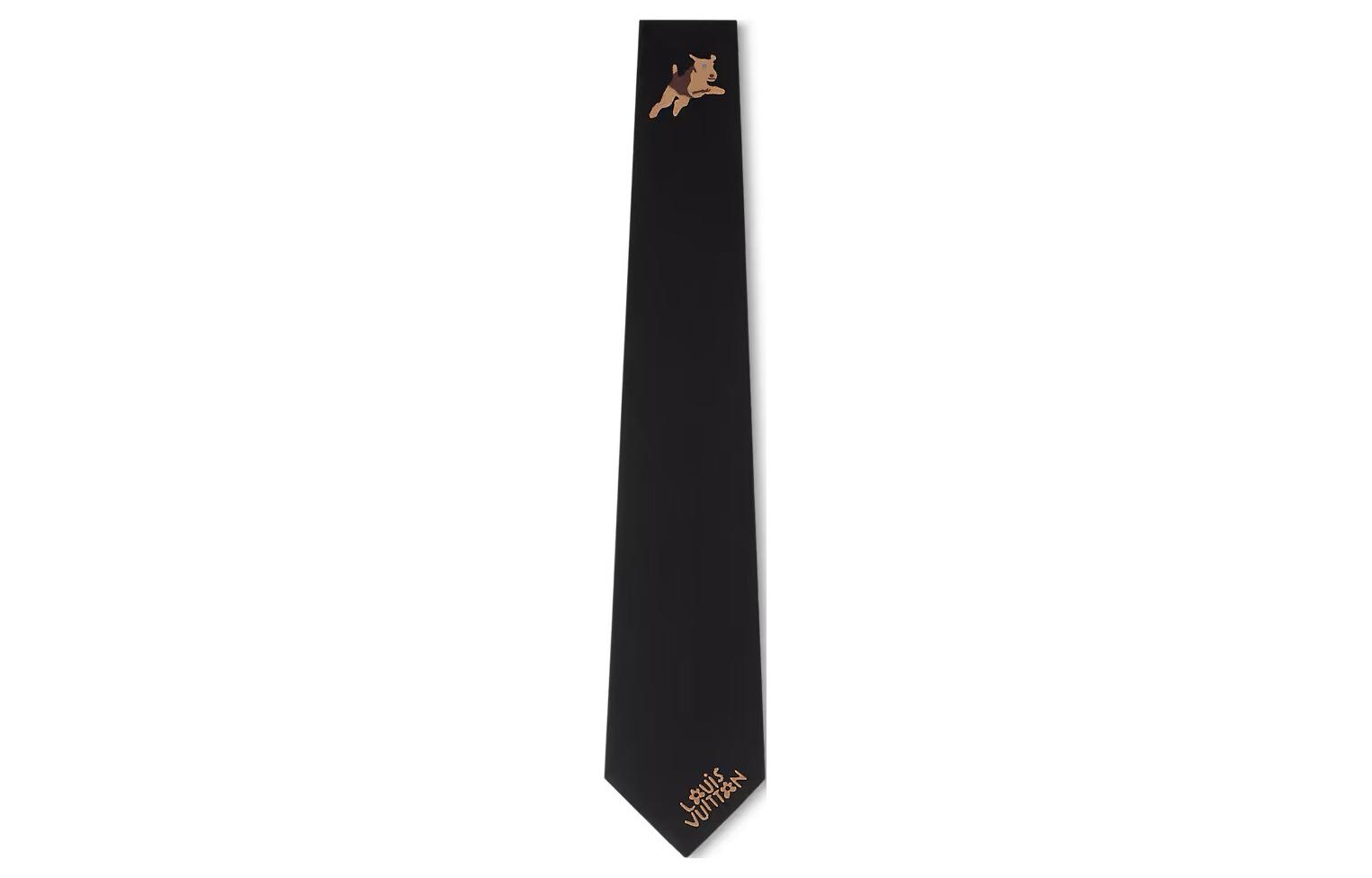 Louis Vuitton  Black Tie with Dog Pattern m79824