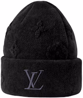 Louis Vuitton Black Wool Beanie with Logo Detailing M96194 Louis Vuitton Black Wool Beanie with Logo Detailing M96194