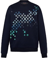 LOUIS VUITTON Blue Logo Print Crewneck Slim-Fit Long Sleeve Sweatshirt 1AFVBA LOUIS VUITTON Blue Logo Print Crewneck Slim-Fit Long Sleeve Sweatshirt 1AFVBA